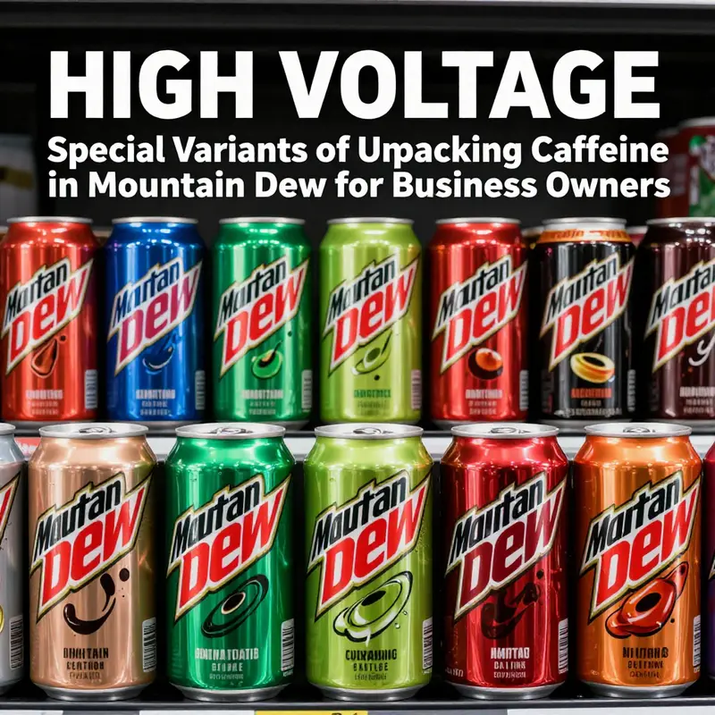 The nutritional label of a Mountain Dew highlighting its caffeine content.