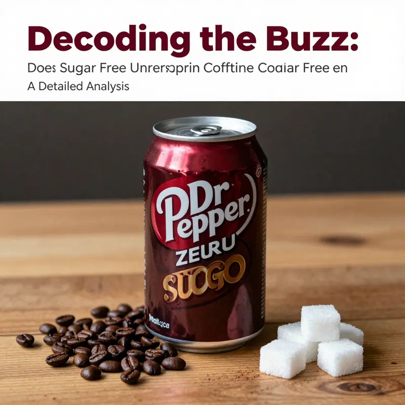 A detailed view of Dr Pepper Zero Sugar shows its caffeine content, emphasizing the contrast with sugar-free options.