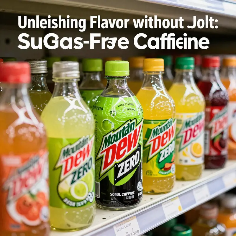 Mountain Dew Zero Caffeine showcases a crisp and refreshing appeal, perfect for consumers avoiding caffeine.