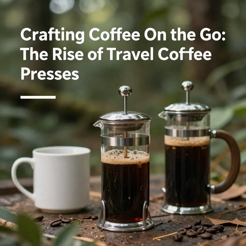 A variety of travel coffee presses showcasing different designs and functionality.