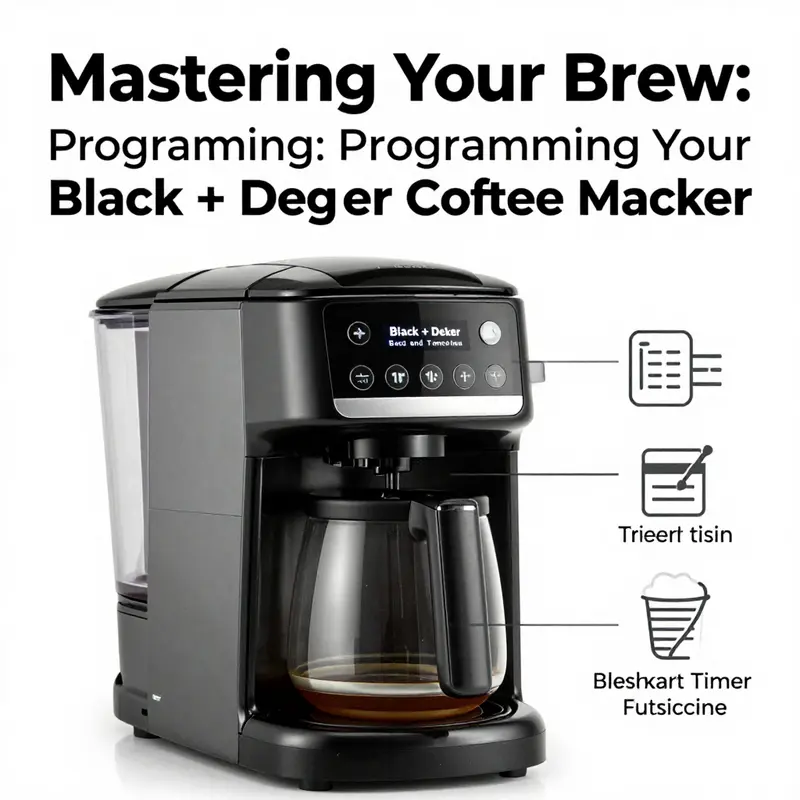 A user programming the settings on a Black + Decker coffee maker for optimal brewing.