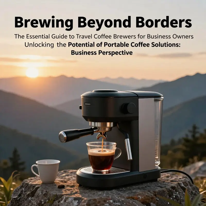 A travel coffee brewer in a stunning outdoor landscape illustrating the essence of portable coffee experiences.