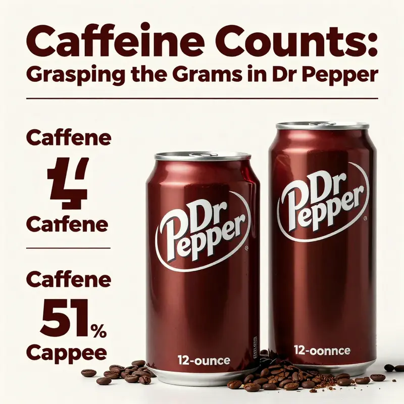 Caffeine content analysis for a 12-ounce can of Dr Pepper.