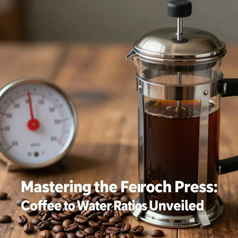 Visual representation of the ideal coffee-to-water ratio for French press brewing.