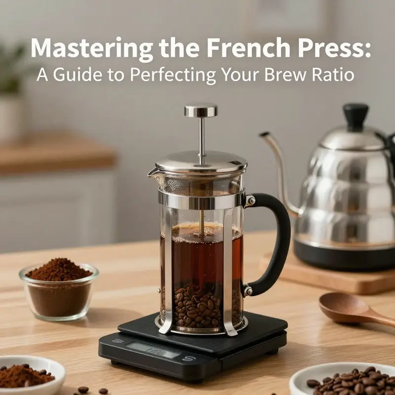 The essentials for measuring the perfect coffee-to-water ratio in French press brewing.