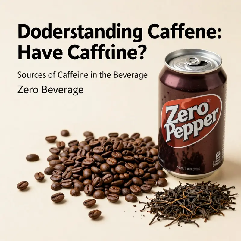Nutritional label of a can of Zero Dr Pepper highlighting its caffeine content.