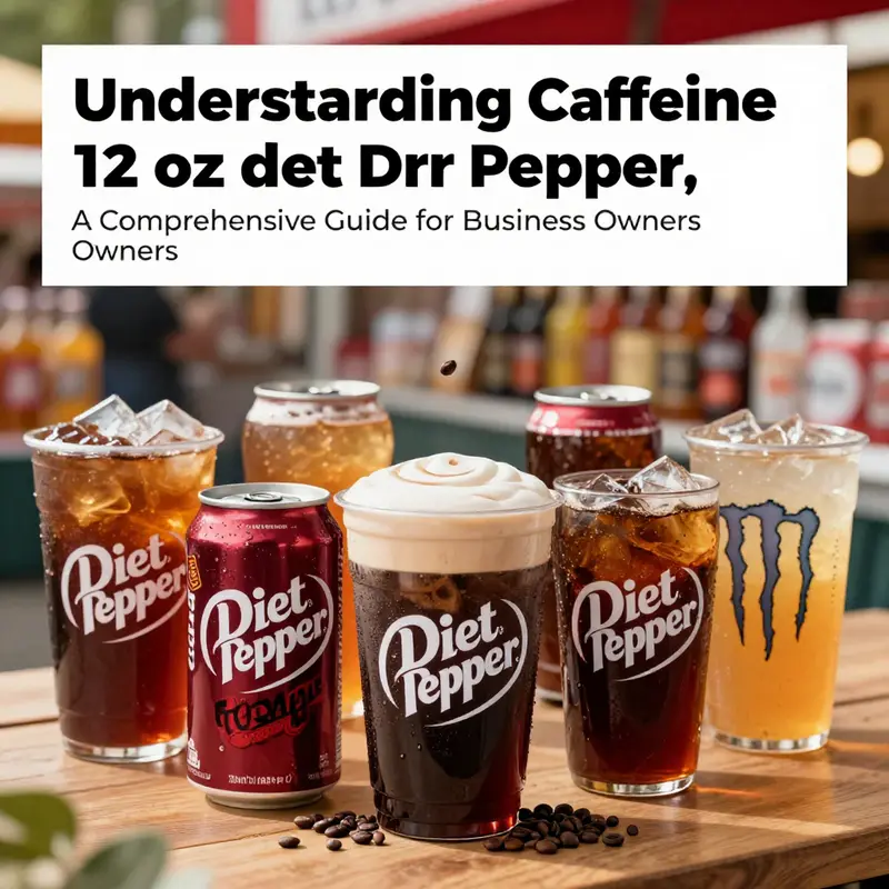 A colorful display of popular beverages such as Diet Dr Pepper, coffee, and energy drinks in a market setting.