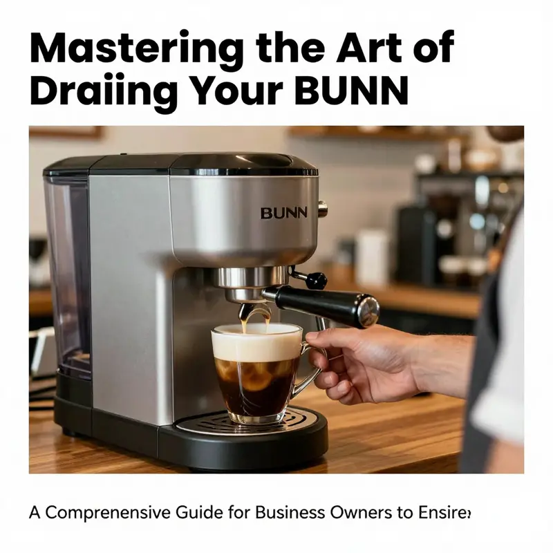A barista in a coffee shop serving freshly brewed coffee from a BUNN coffee maker.