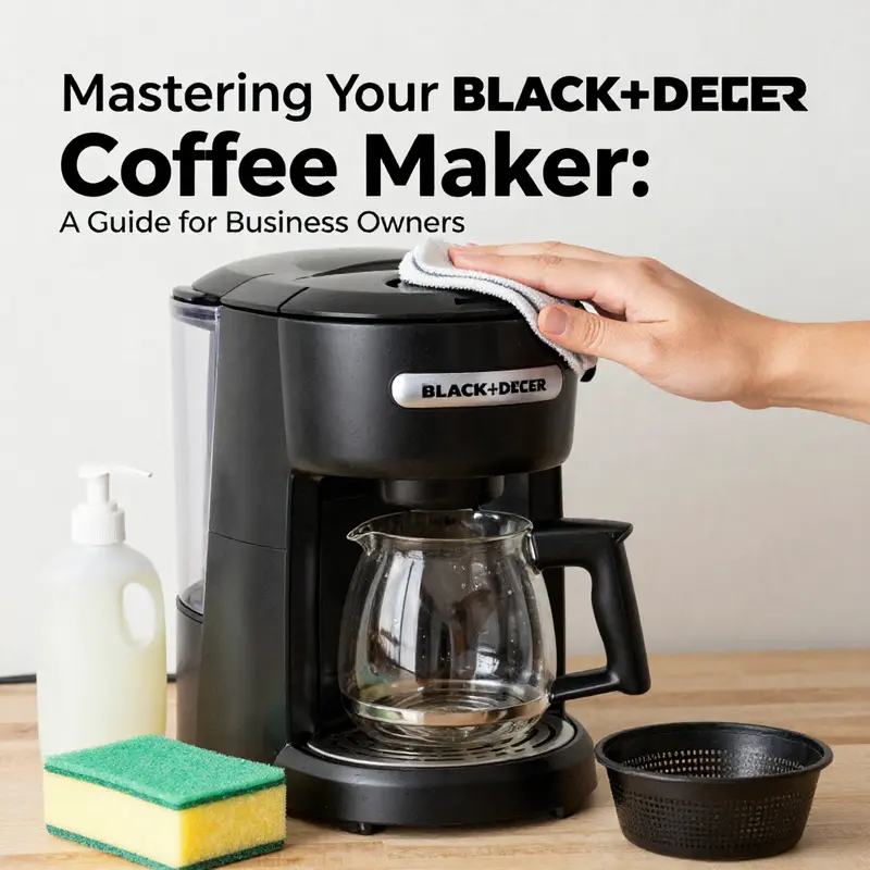 An organized setup of a BLACK+DECKER coffee maker ready for brewing.