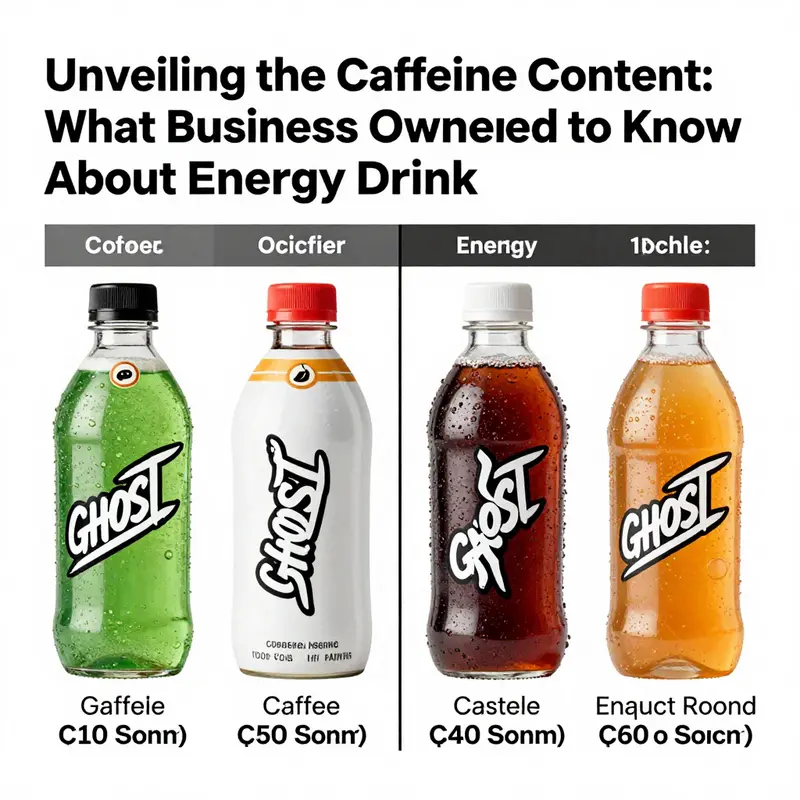 The caffeine content highlighted on a GHOST energy drink can.