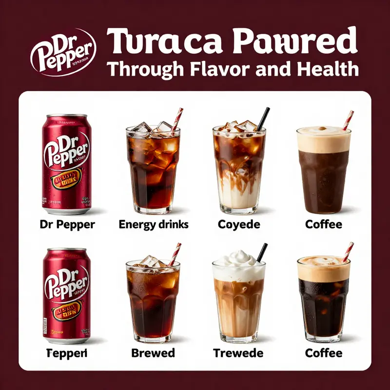 Caffeine content comparison among Dr Pepper and other popular beverages.