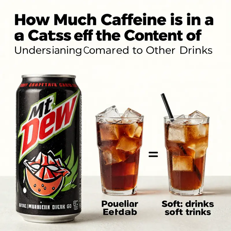 A standard can of Mountain Dew showcasing its distinct branding and caffeine content.