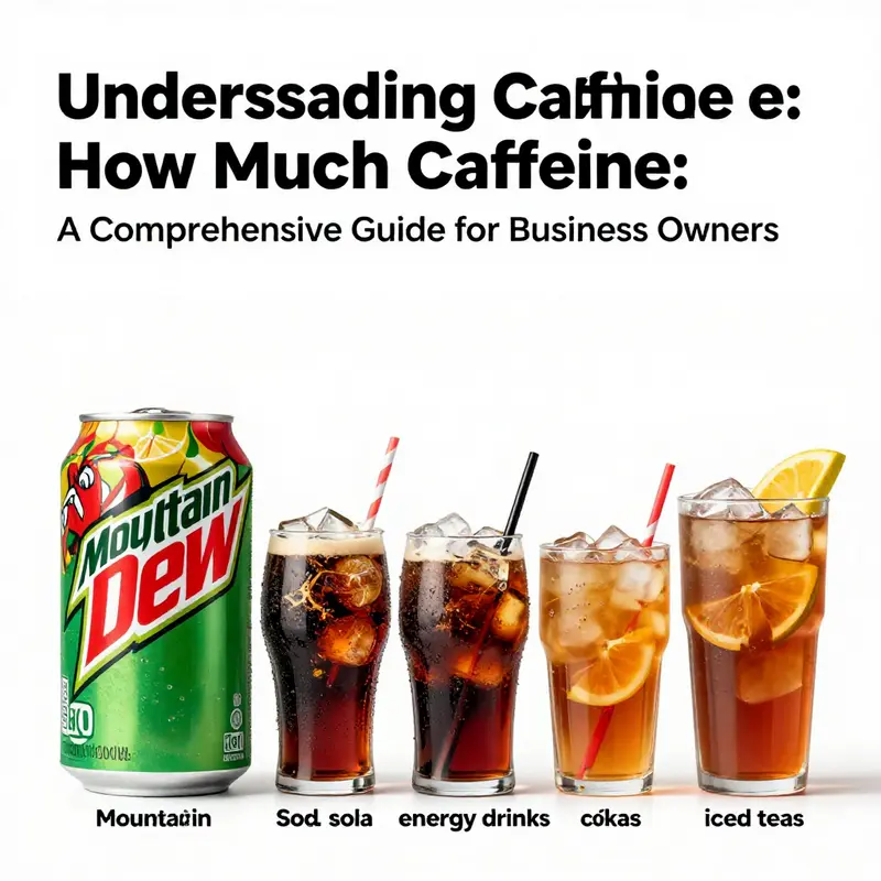 Caffeine content per 12-ounce Mountain Dew can highlighted in comparison to other beverages.