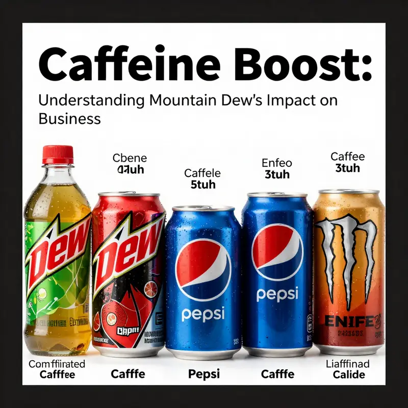 The iconic can of Mountain Dew displaying its caffeine content.