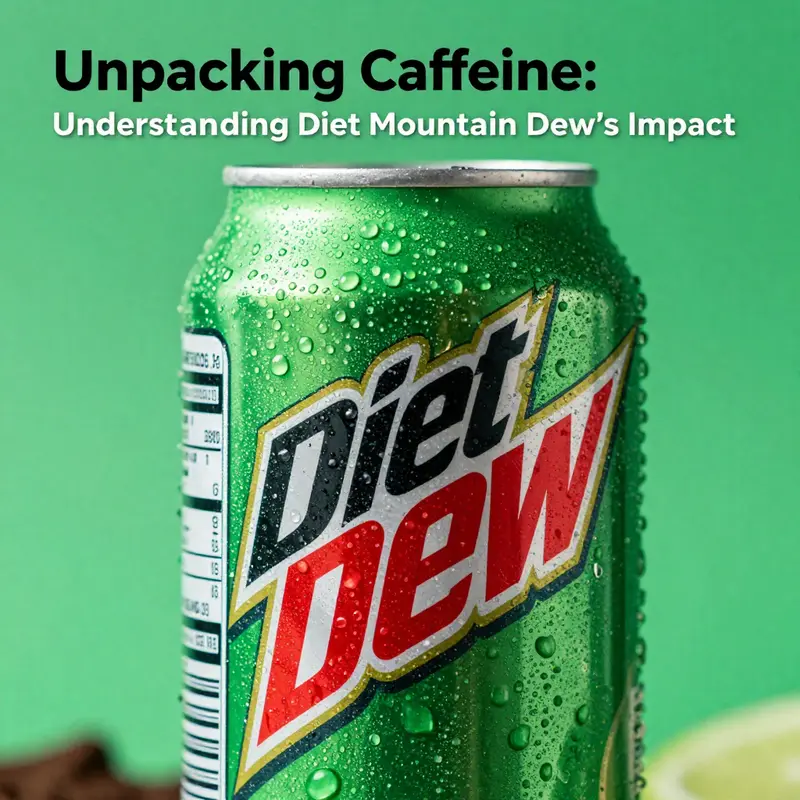 Highlighting the caffeine content in Diet Mountain Dew, essential for informed beverage choices.