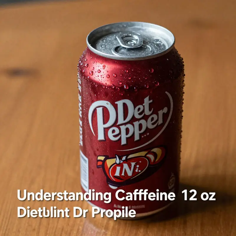 Nutritional profile of 12 oz Diet Dr Pepper showcasing its caffeine content.