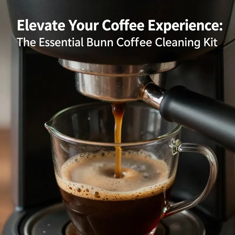 Detailed components of the Bunn coffee maker cleaning kit, highlighting essential tools for maintenance.