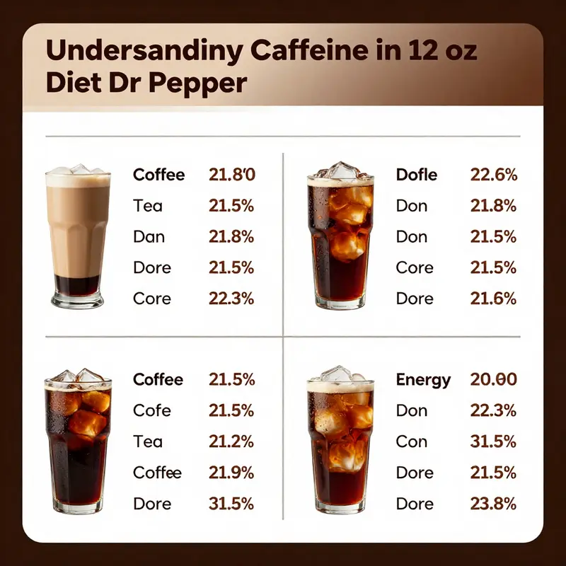 Nutritional profile of 12 oz Diet Dr Pepper showcasing its caffeine content.