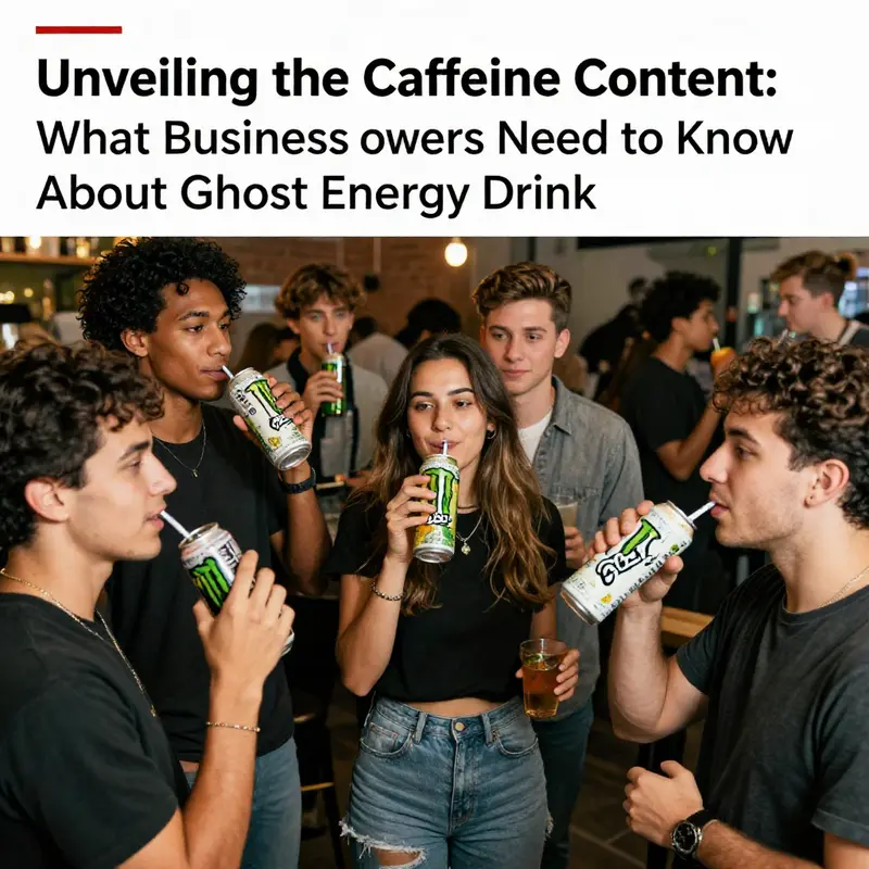 The caffeine content highlighted on a GHOST energy drink can.