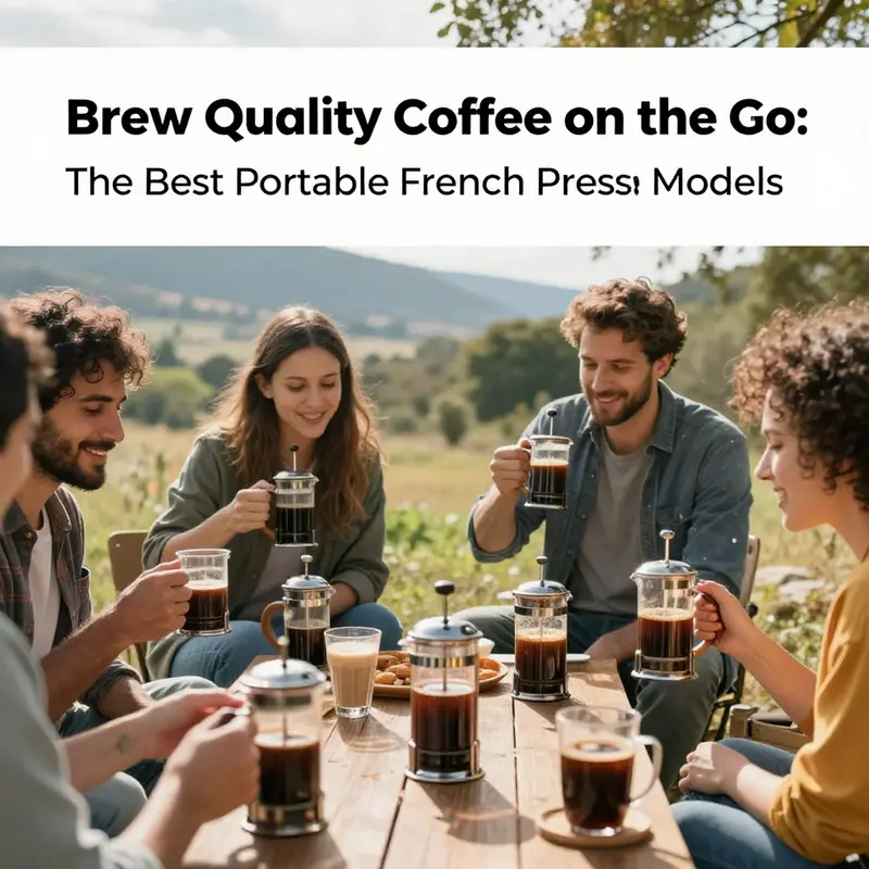 An array of top portable French press models highlighting their unique designs.