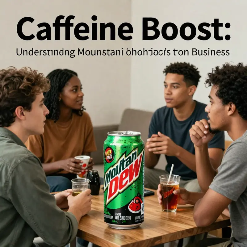 The iconic can of Mountain Dew displaying its caffeine content.