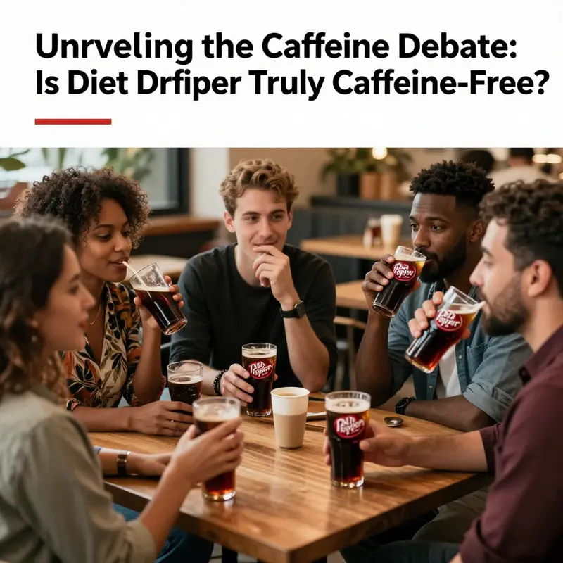 Diet Dr Pepper can showcasing its caffeine-free label, appealing to health-conscious consumers.