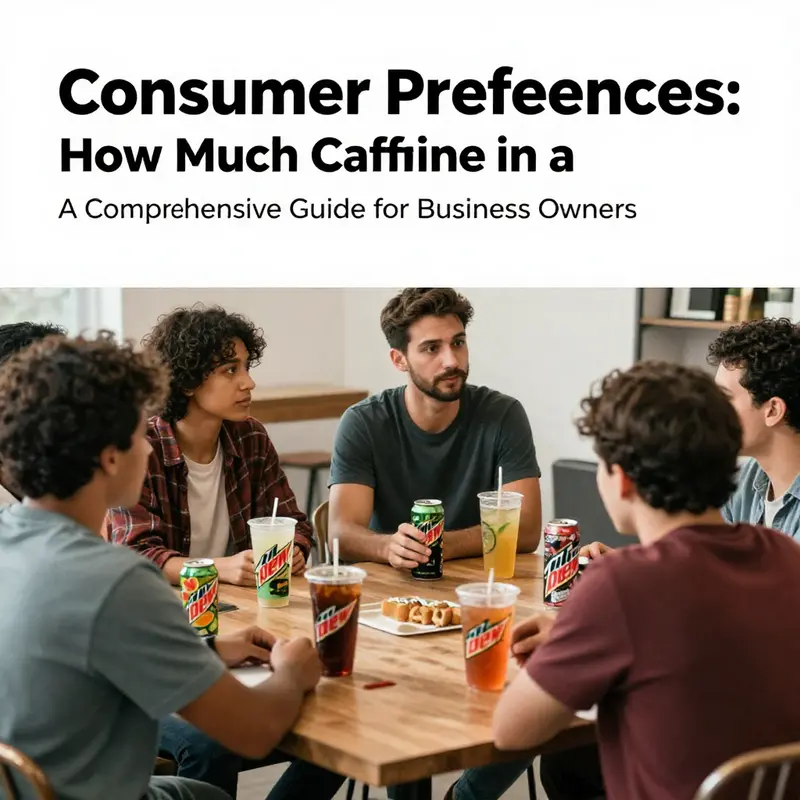 Caffeine content per 12-ounce Mountain Dew can highlighted in comparison to other beverages.