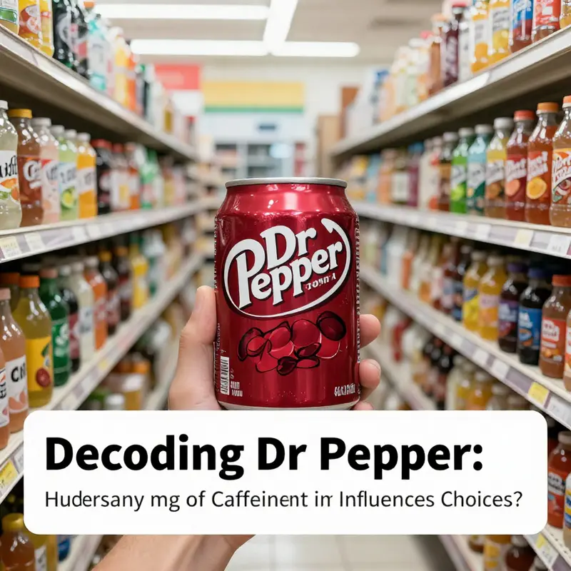 A highlight of Dr Pepper’s caffeine content stands prominently on its classic can design.