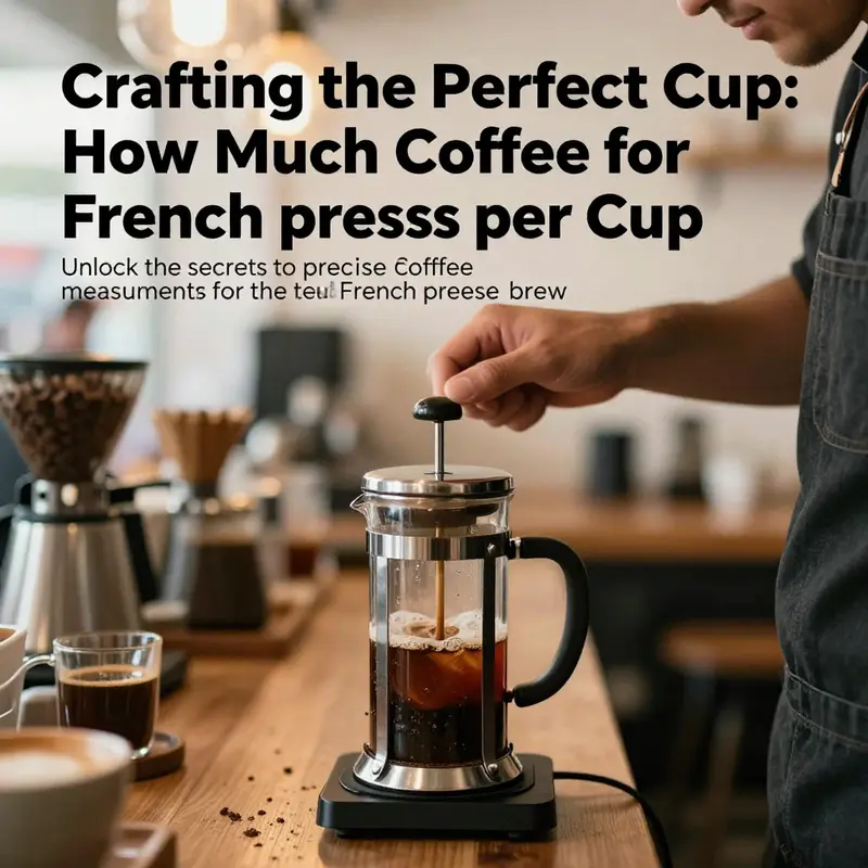 A vibrant café where a barista brews coffee with a French press, emphasizing the coffee-making experience.