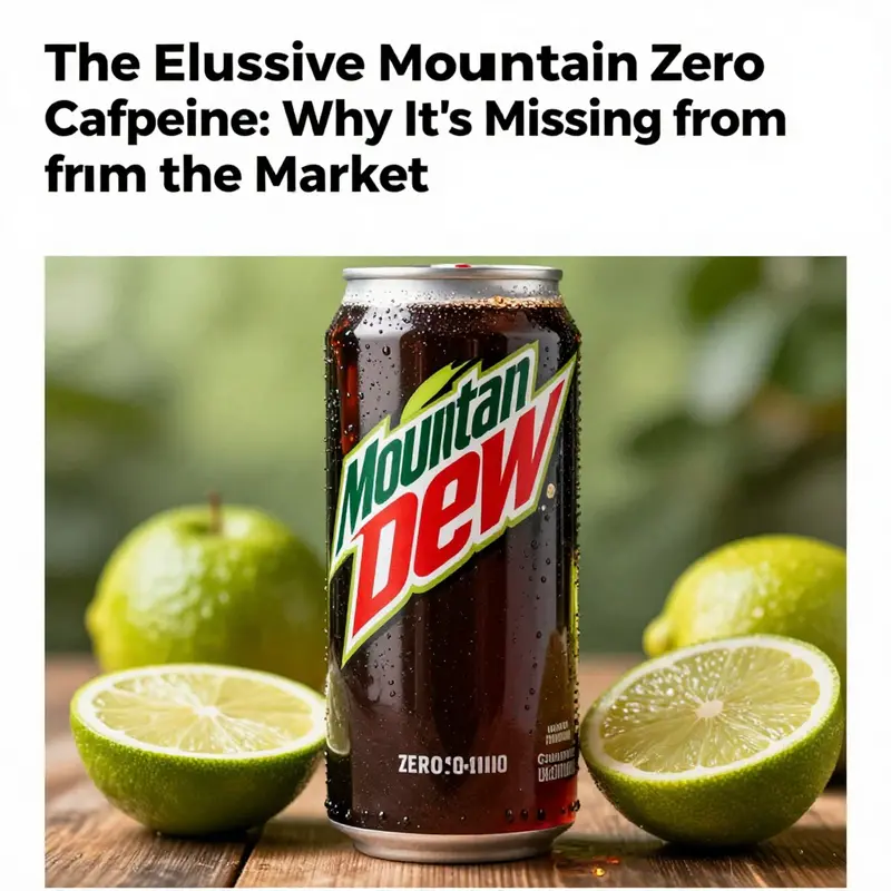 A creative representation of Mountain Dew Zero Caffeine, illustrating freshness and vitality.