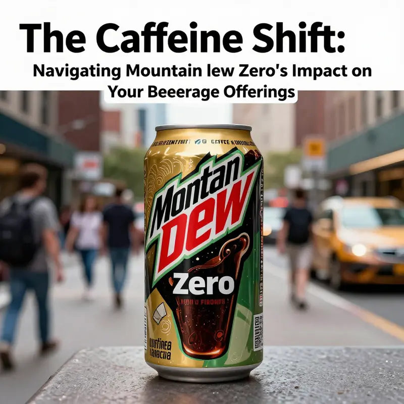 A can of Mountain Dew Zero in an urban setting, emphasizing its refreshing quality.