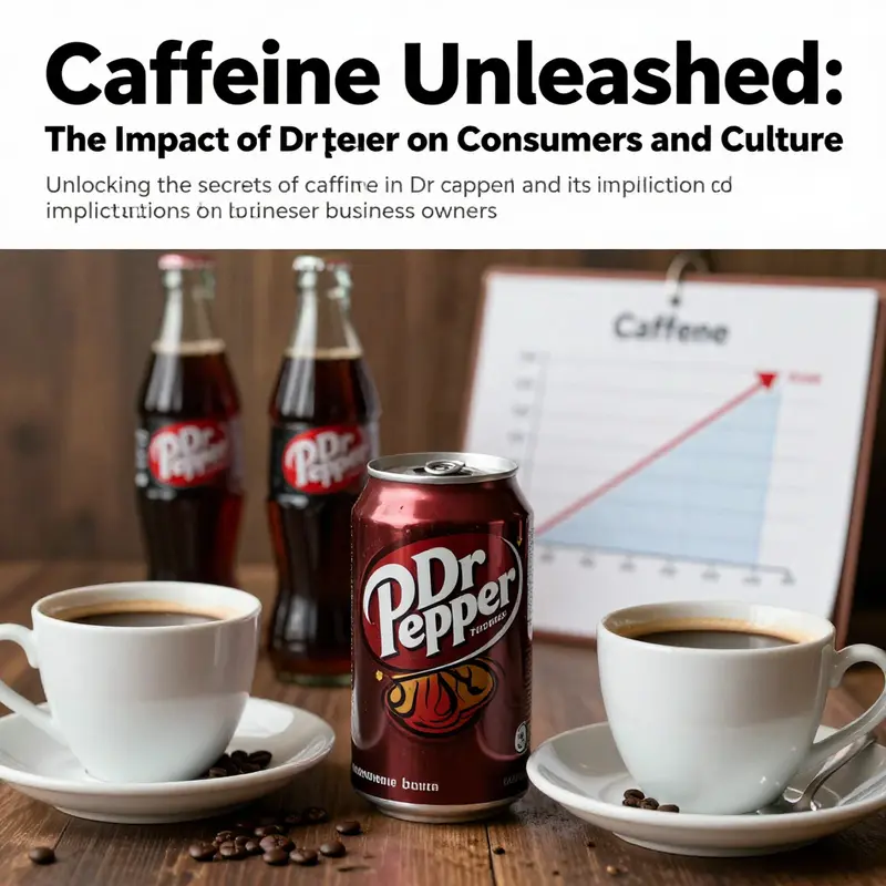 A cover image illustrating caffeine levels in various drinks, highlighting Dr Pepper.
