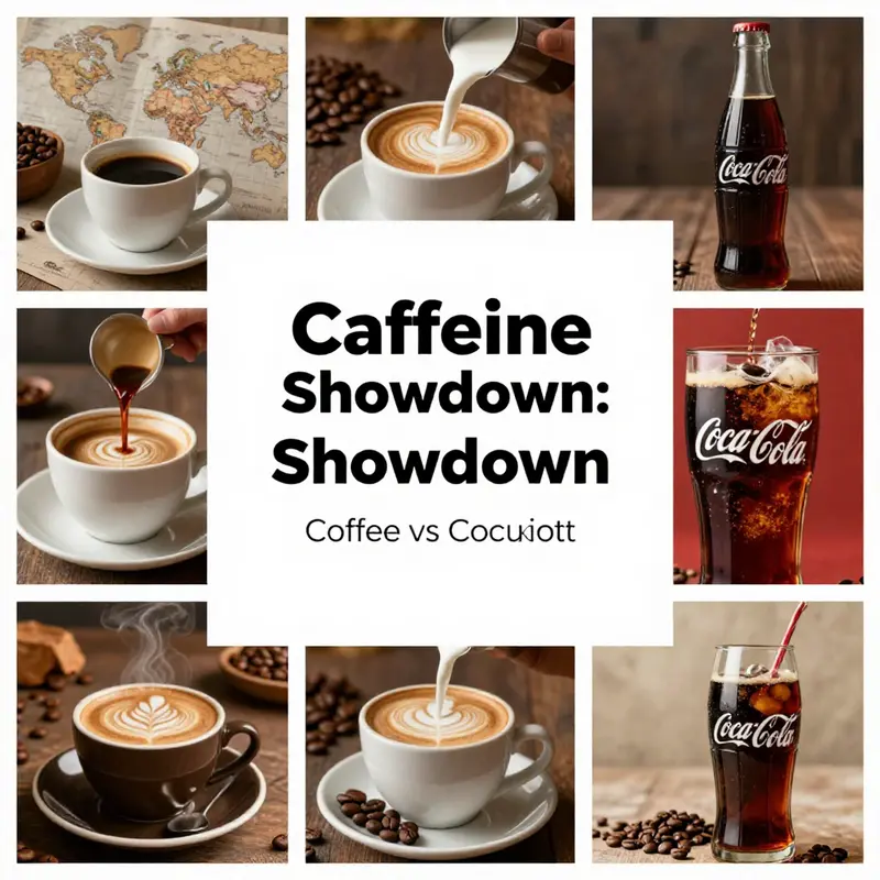 Caffeine content comparison between coffee and Coca-Cola.