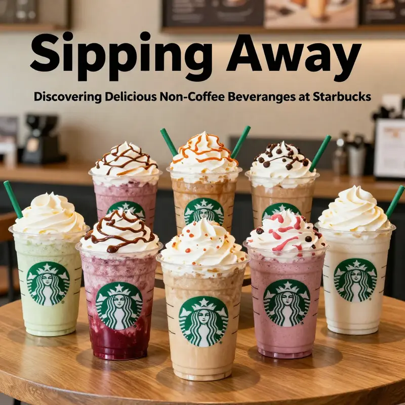 A selection of vibrant Starbucks Frappuccinos showcasing colorful flavors perfect for non-coffee drinkers.