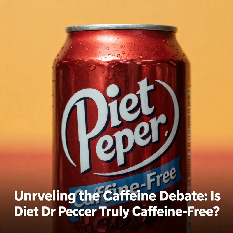 Diet Dr Pepper can showcasing its caffeine-free label, appealing to health-conscious consumers.
