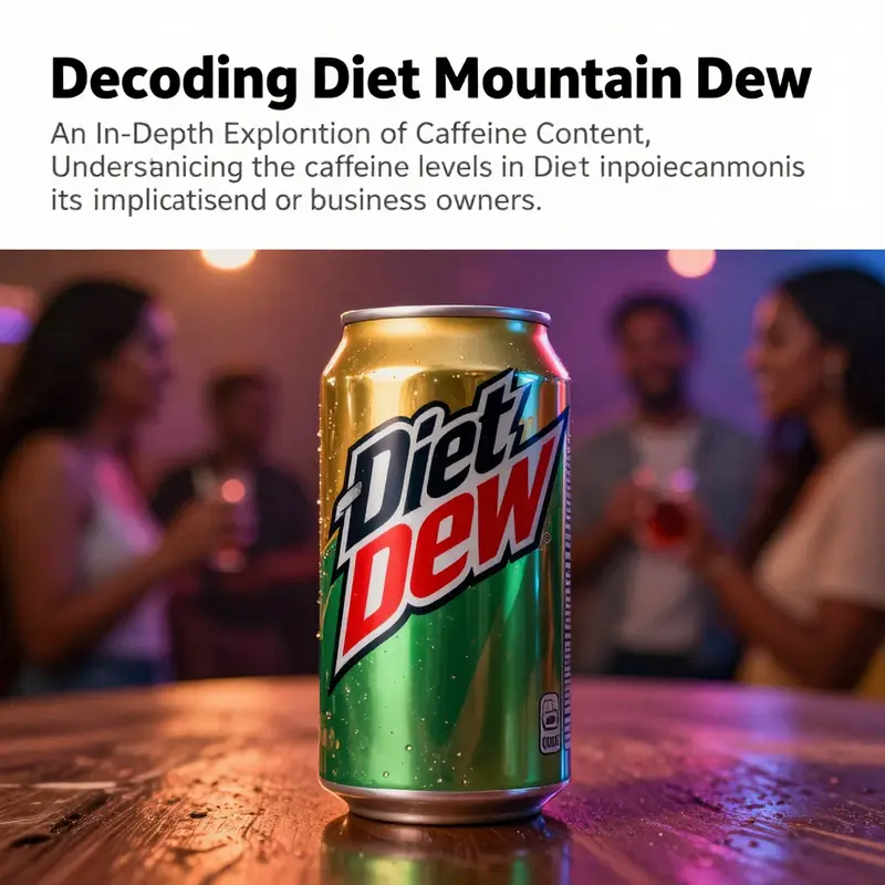 A can of Diet Mountain Dew in a festive setting with people enjoying drinks in the background.