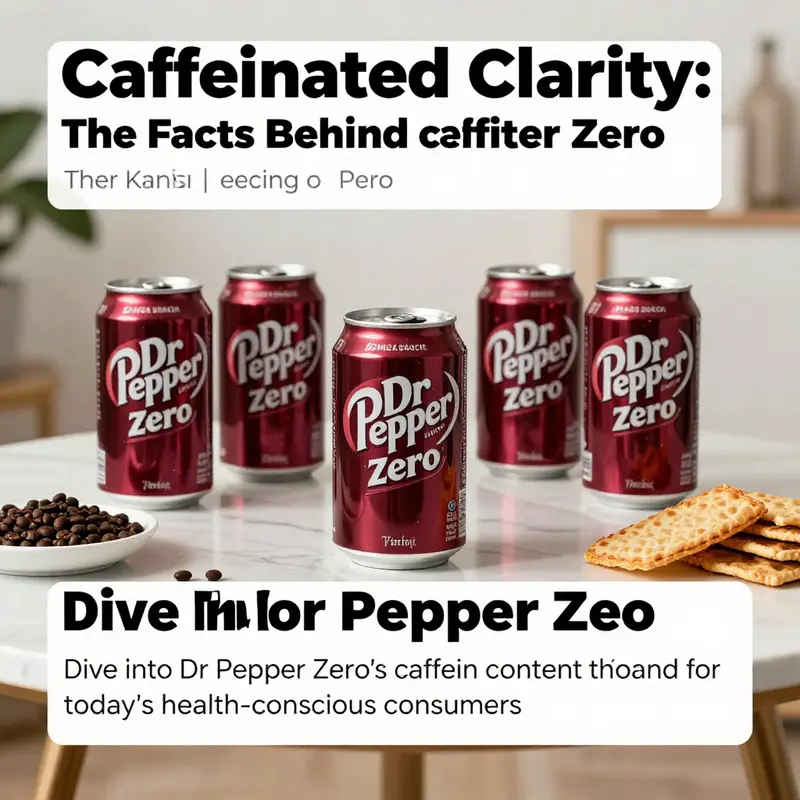 Arrangement of Dr Pepper Zero cans with healthy snacks on a coffee table.