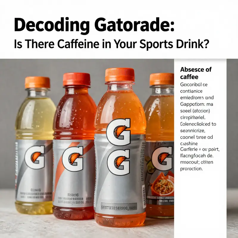 A visual representation of Gatorade products and their caffeine-free ingredient list.