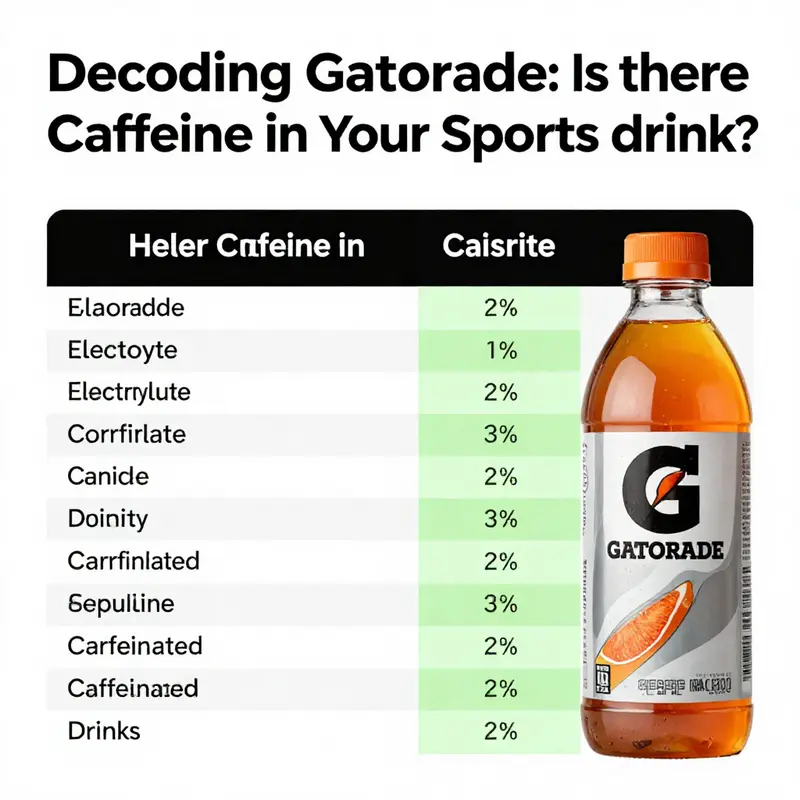 A visual representation of Gatorade products and their caffeine-free ingredient list.