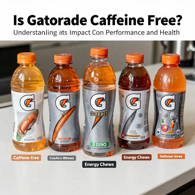 A selection of Gatorade products highlighting those that are caffeine-free.