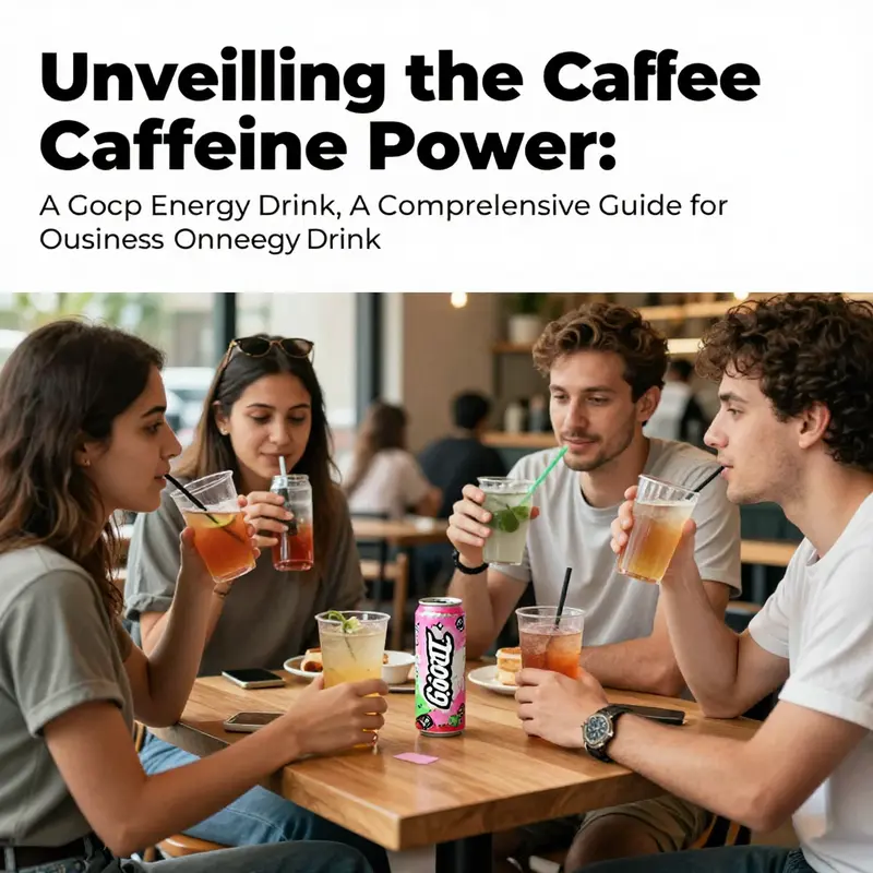 A lively café atmosphere showcasing consumers enjoying GHOST Energy Drinks.