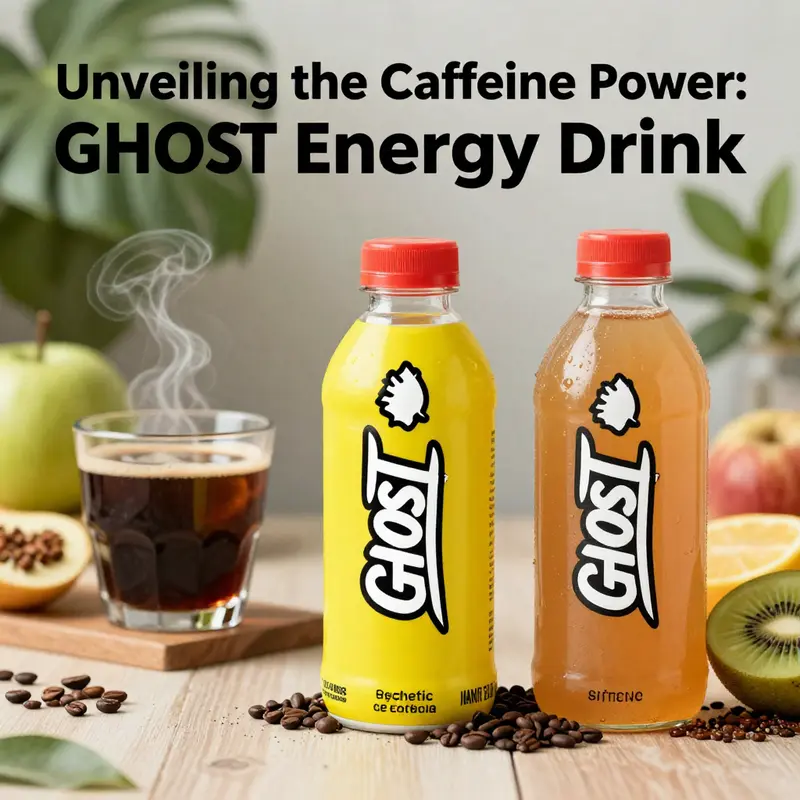 Detailed view of GHOST Energy Drink’s nutrition label highlighting the caffeine composition.