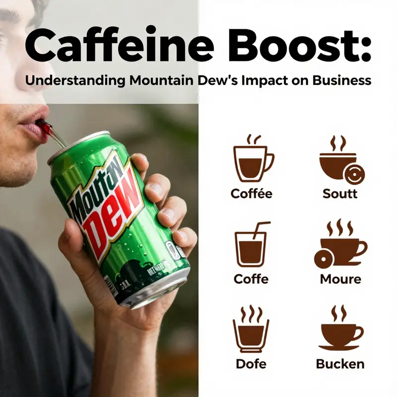 The iconic can of Mountain Dew displaying its caffeine content.