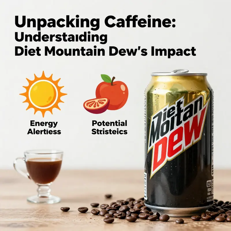 Highlighting the caffeine content in Diet Mountain Dew, essential for informed beverage choices.
