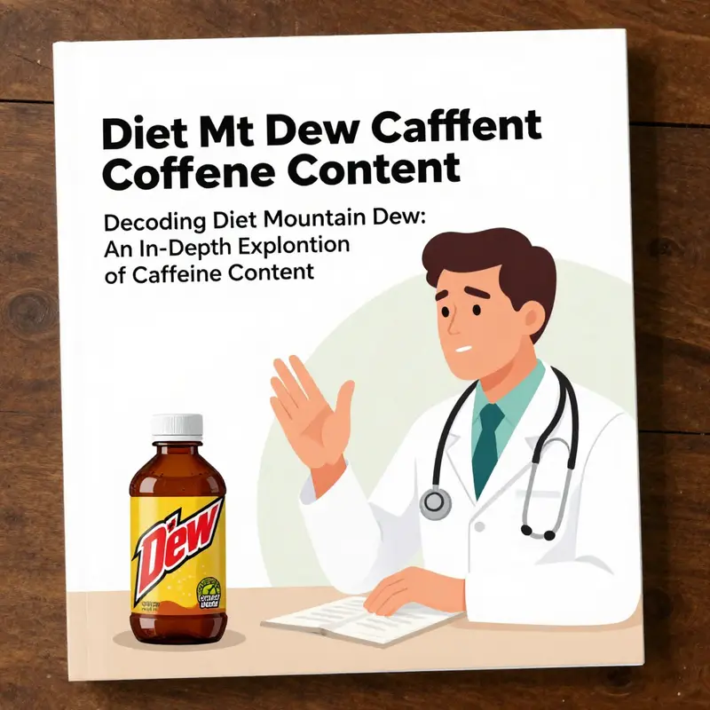 Nutrition facts label focusing on caffeine content in Diet Mountain Dew.
