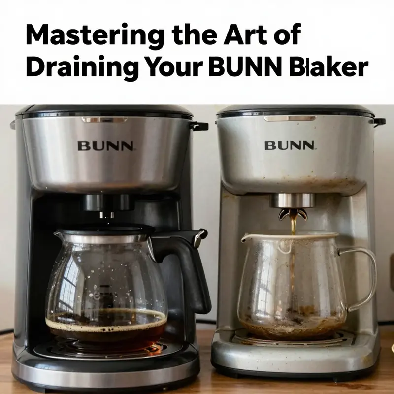A comprehensive step-by-step visual guide on draining a BUNN coffee maker.