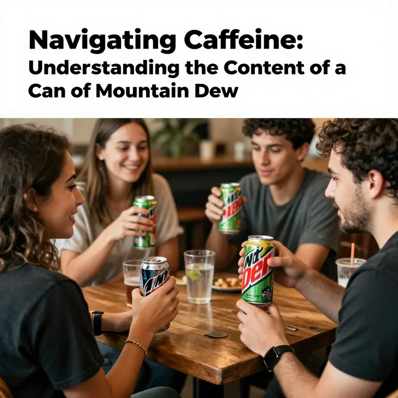 A standard can of Mountain Dew showcasing its distinct branding and caffeine content.