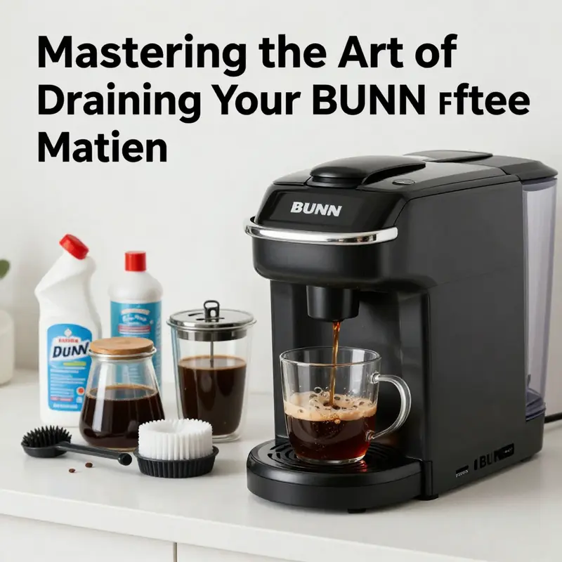 A comprehensive step-by-step visual guide on draining a BUNN coffee maker.