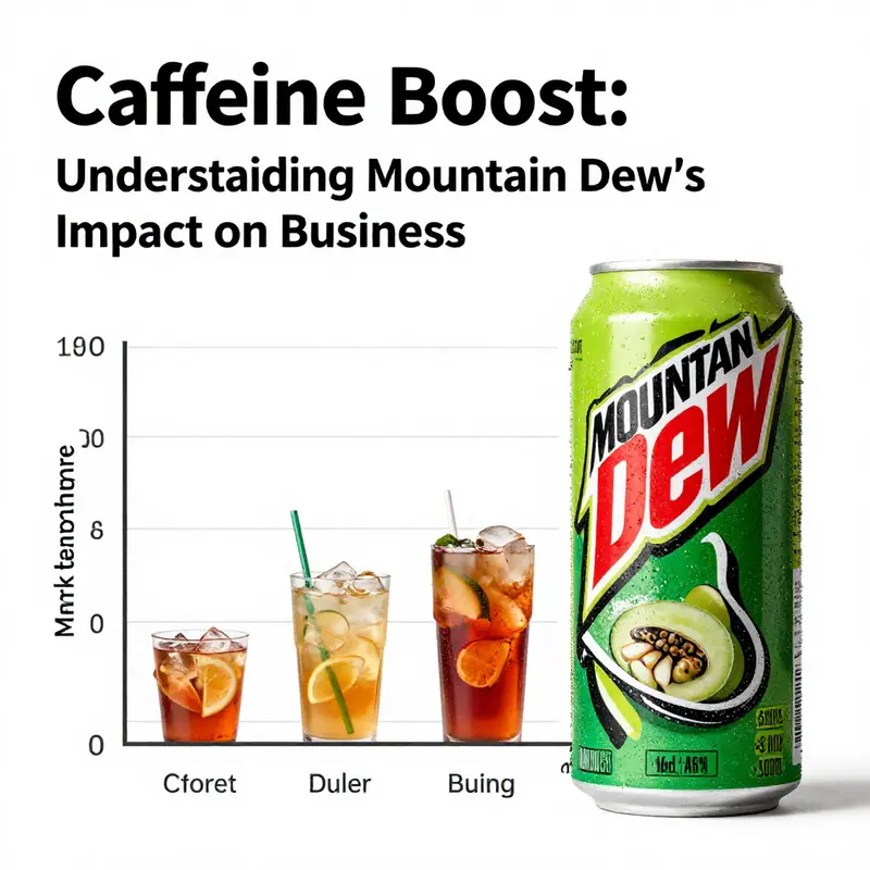 The iconic can of Mountain Dew displaying its caffeine content.