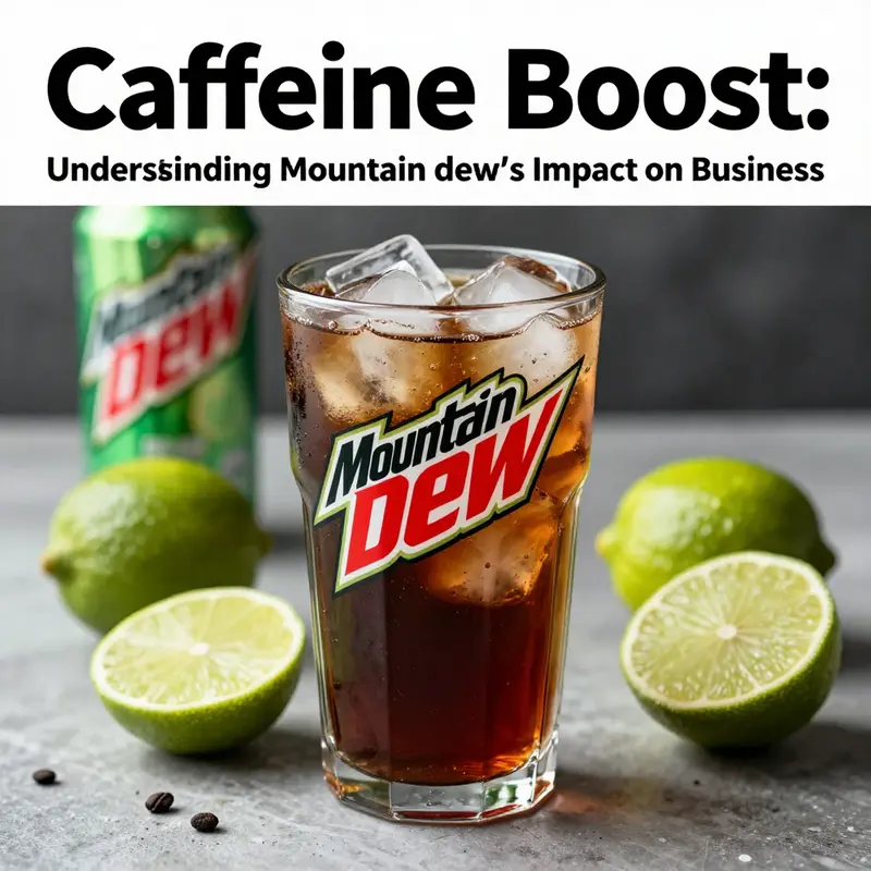 A glass of cold Mountain Dew with ice and limes, highlighting its energizing qualities.